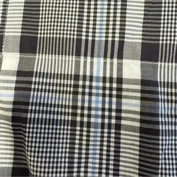 Peter Millar Mens XL Gray Blue Plaid 100% Cotton Button Up Long Sleeve Shirt - Picture 2 of 8